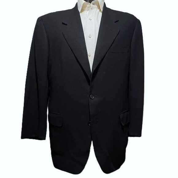 Oxxford Clothes Black Super 100s Wool Mens Sport Coat Renaissance Model Size 44R - Picture 1 of 9